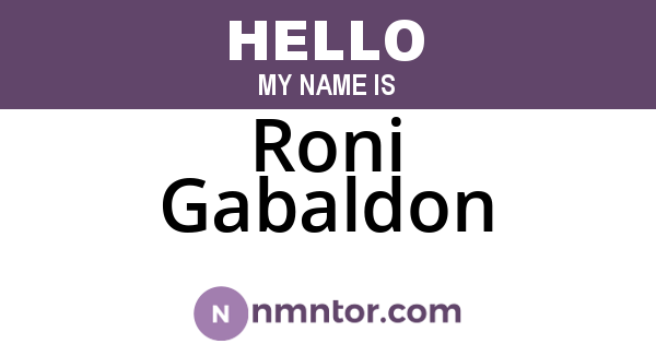 Roni Gabaldon
