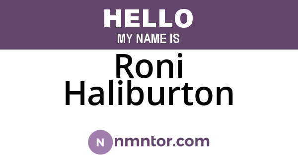 Roni Haliburton