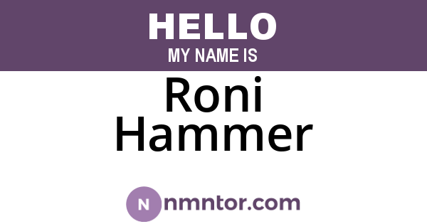 Roni Hammer