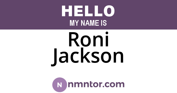 Roni Jackson