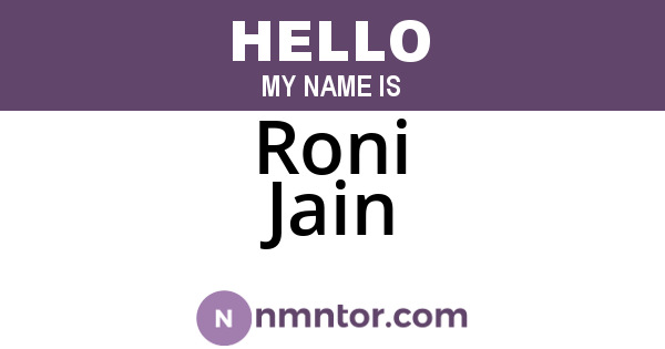 Roni Jain