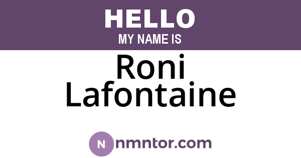 Roni Lafontaine
