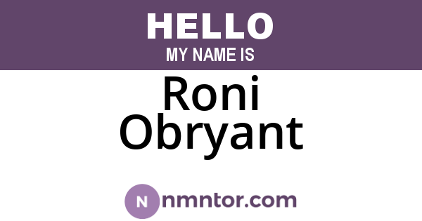 Roni Obryant