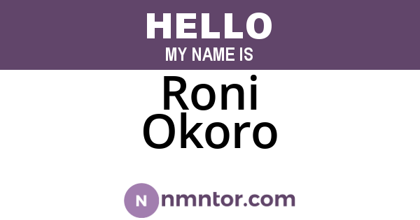 Roni Okoro