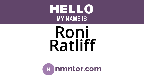 Roni Ratliff