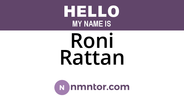 Roni Rattan
