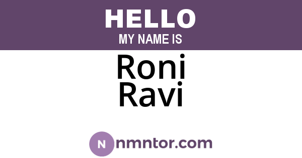 Roni Ravi