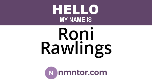 Roni Rawlings