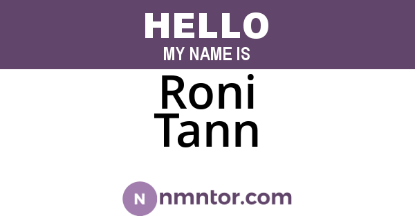 Roni Tann