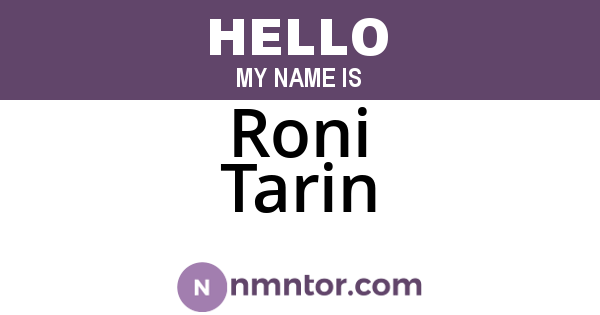 Roni Tarin