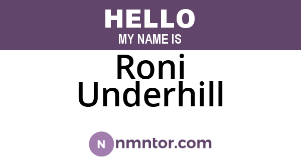 Roni Underhill