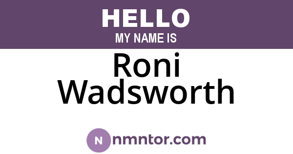 Roni Wadsworth