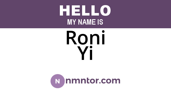 Roni Yi