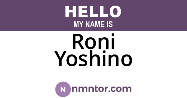 Roni Yoshino