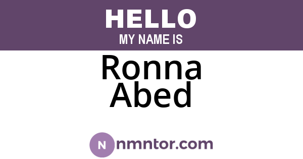 Ronna Abed