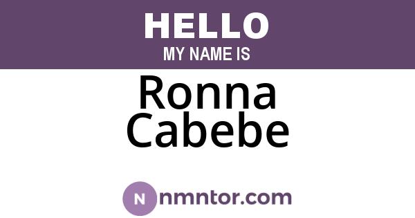 Ronna Cabebe