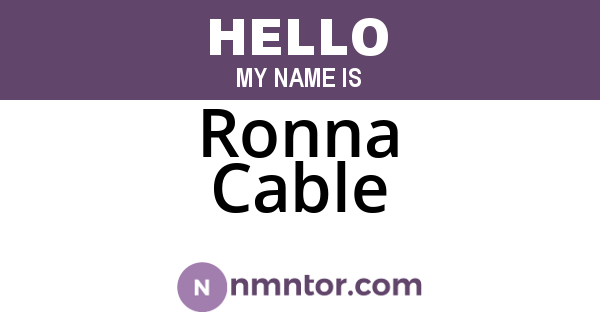 Ronna Cable