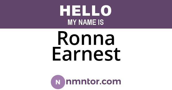 Ronna Earnest