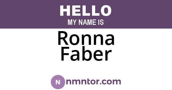 Ronna Faber