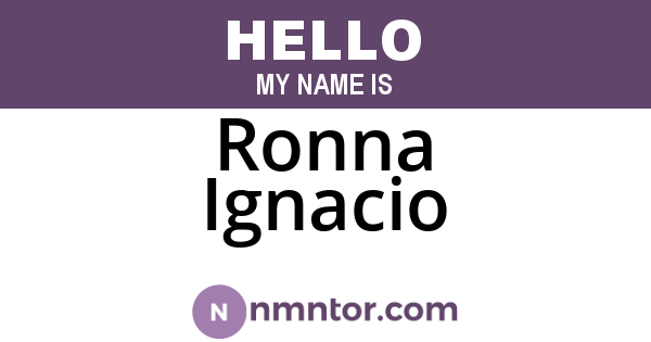 Ronna Ignacio