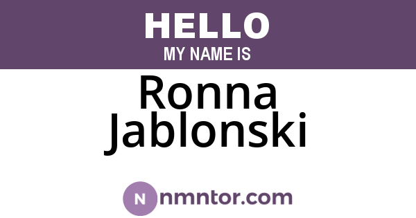 Ronna Jablonski