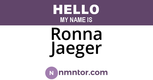 Ronna Jaeger