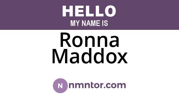 Ronna Maddox