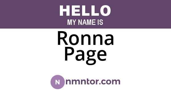 Ronna Page