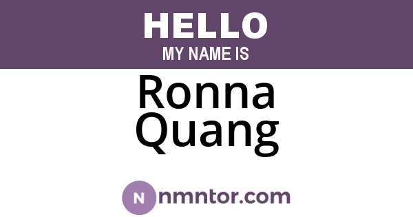 Ronna Quang
