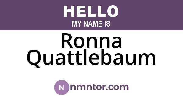 Ronna Quattlebaum