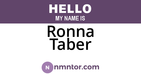 Ronna Taber