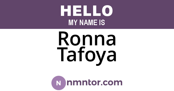 Ronna Tafoya