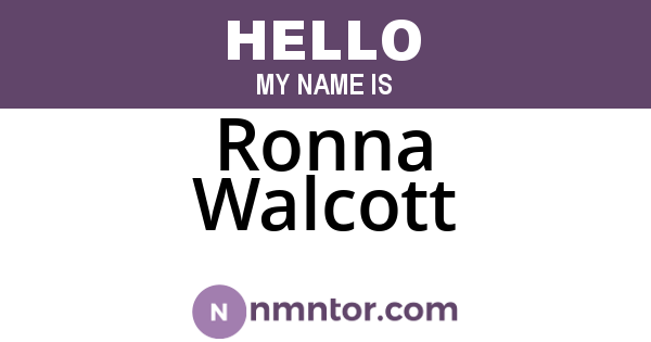 Ronna Walcott