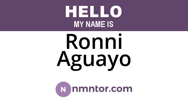 Ronni Aguayo