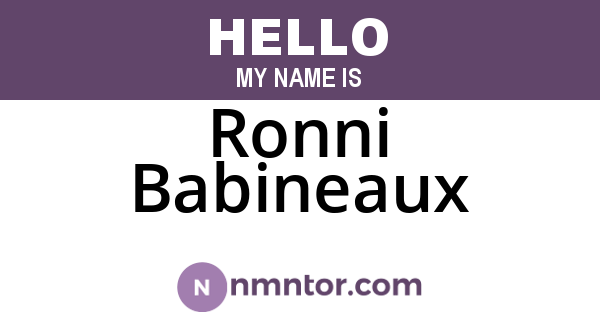 Ronni Babineaux