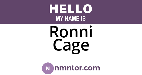 Ronni Cage
