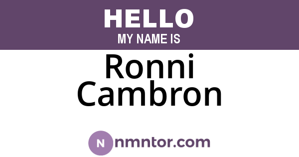 Ronni Cambron