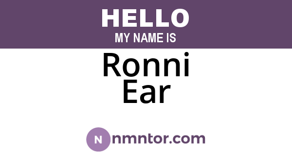 Ronni Ear