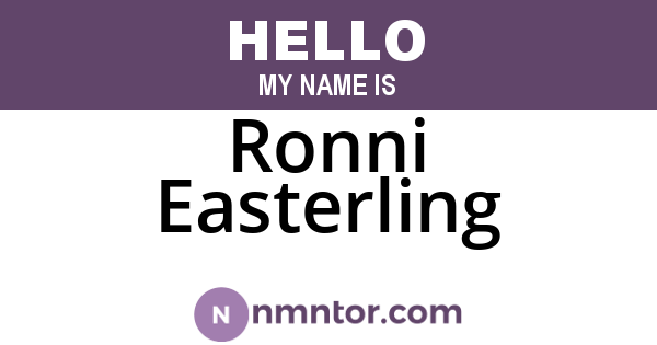 Ronni Easterling
