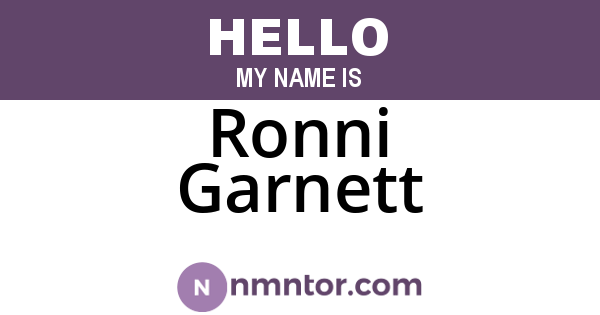 Ronni Garnett