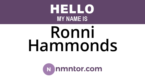 Ronni Hammonds