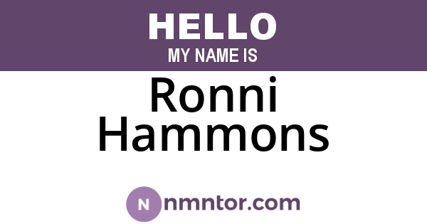 Ronni Hammons