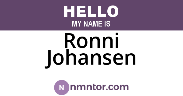 Ronni Johansen