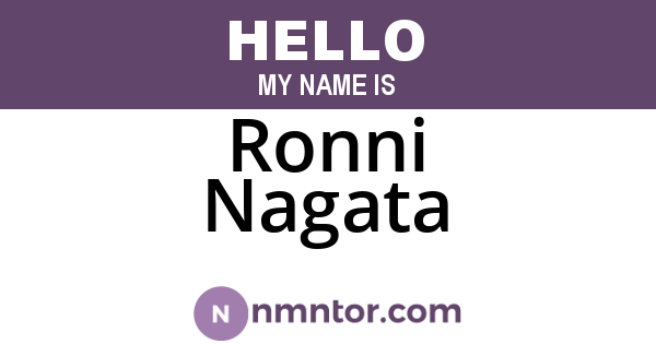 Ronni Nagata