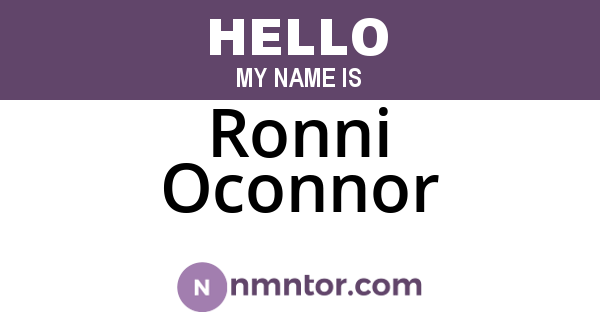 Ronni Oconnor