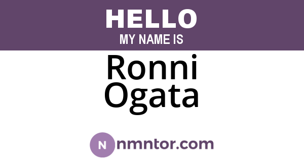 Ronni Ogata