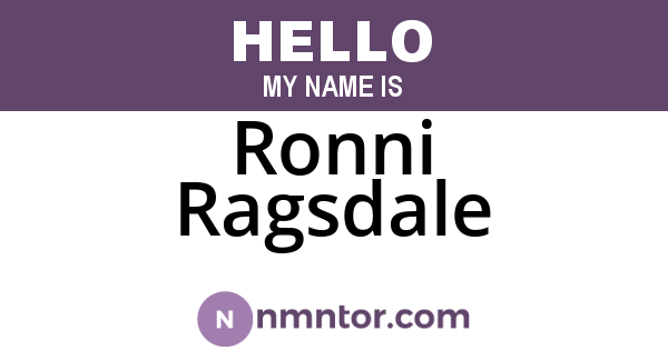 Ronni Ragsdale