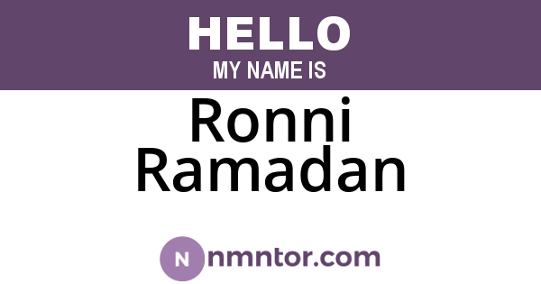 Ronni Ramadan