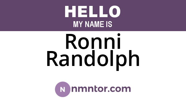 Ronni Randolph