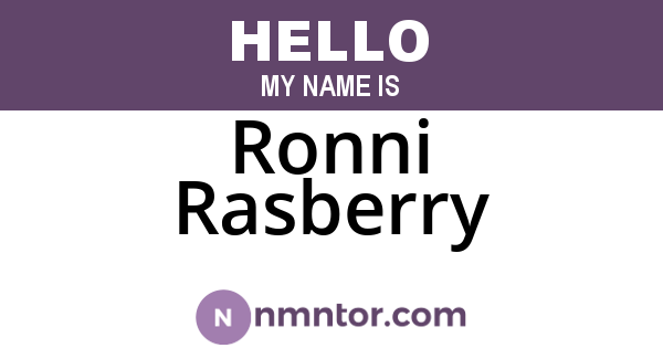 Ronni Rasberry